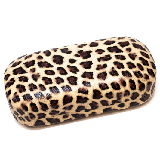 Calabria Large Leopard Animal Print Hard Clamshell Eye/Sunglass Case in 3 Colors