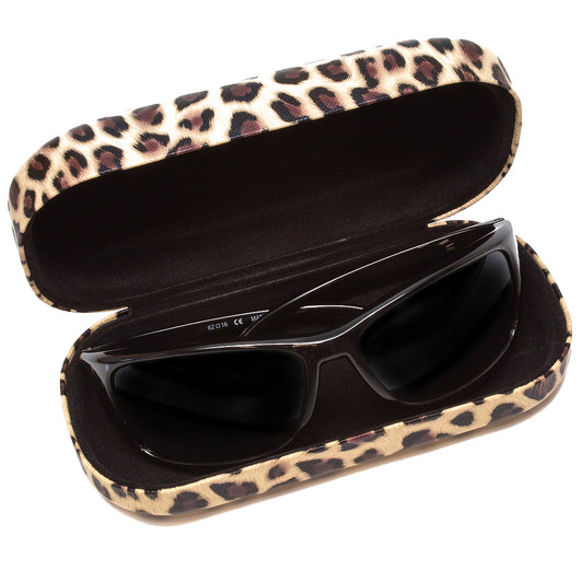 Calabria Large Leopard Animal Print Hard Clamshell Eye/Sunglass Case in 3 Colors