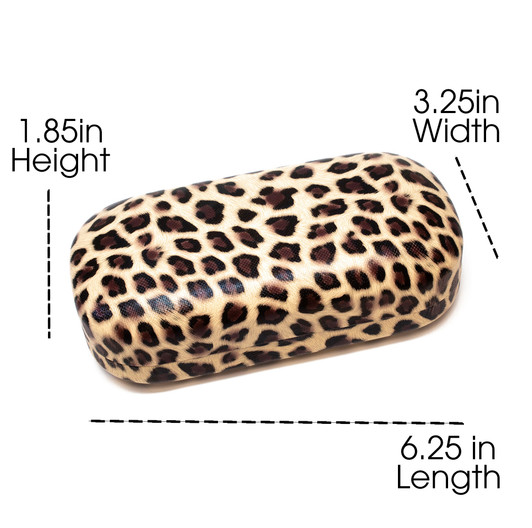 Calabria Large Leopard Animal Print Hard Clamshell Eye/Sunglass Case in 3 Colors