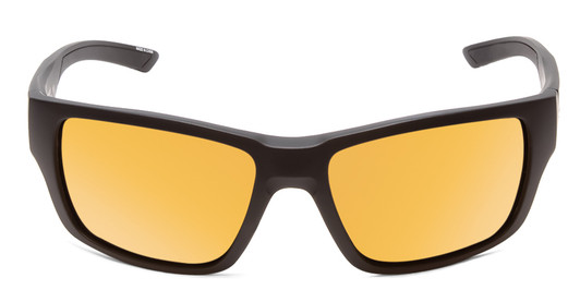 Front View of Smith Outback Unisex Sunglass Matte Black/ChromaPop Polarized Bronze Mirror 59mm