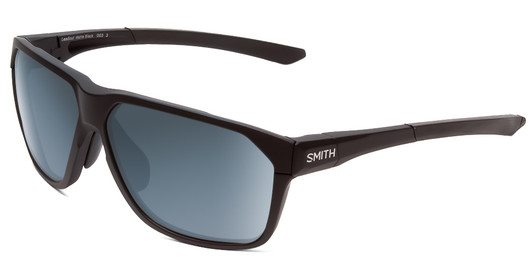 Profile View of Smith Optics Leadout Unisex Designer Sunglasses Matte Black/ChromaPop Black 63mm