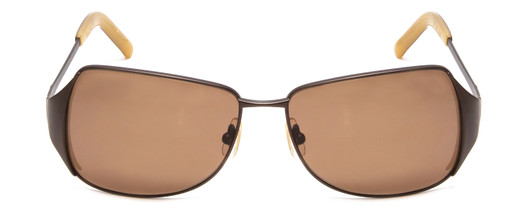 Matsuda 14615 BRU Ladies Designer Sunglasses Satin Brown w/Horn Marble Tips 55  Front View