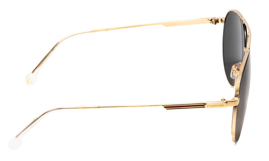 Side View of Carrera 1025-PEF-QT Unisex Aviator Full Rim Designer Sunglasses Gold/Green 59 mm