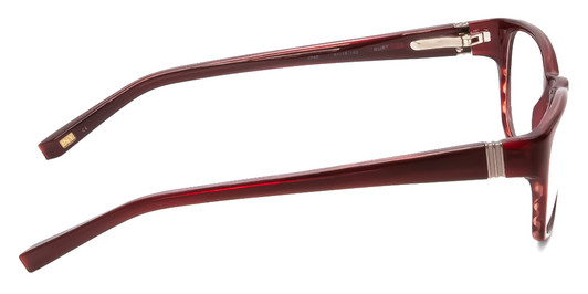 Side View of Jones New York J748 Unisex Oval Designer Reading Glasses in Ruby Red Silver 51mm