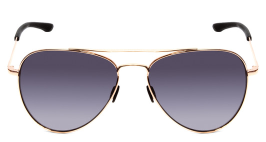 Front View of Under Armour Instinct Aviator Designer Sunglasses Rose Gold/Grey Gradient 57 mm