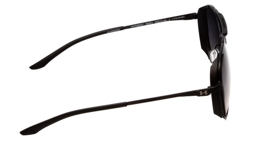 Side View of Under Armour Instinct Pursuit Designer Sunglasses in Black/Grey Polarized 55 mm