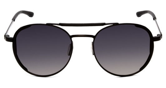 Front View of Under Armour Instinct Pursuit Designer Sunglasses in Black/Grey Polarized 55 mm