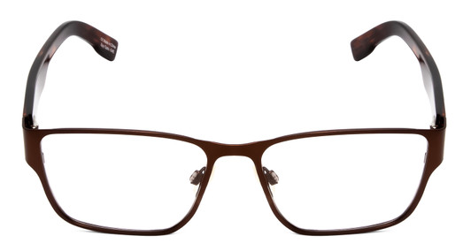 Front View of SPY Optic Jett Square Metal Designer Reading Glasses in Mahogany Red Mojave 54mm