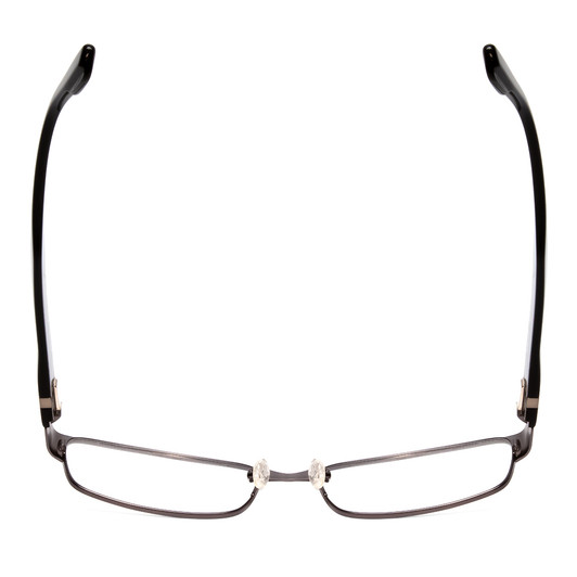Top View of SPY Optic Trenton Rectangle Designer Reading Glasses Gun Metal Silver Black 55mm