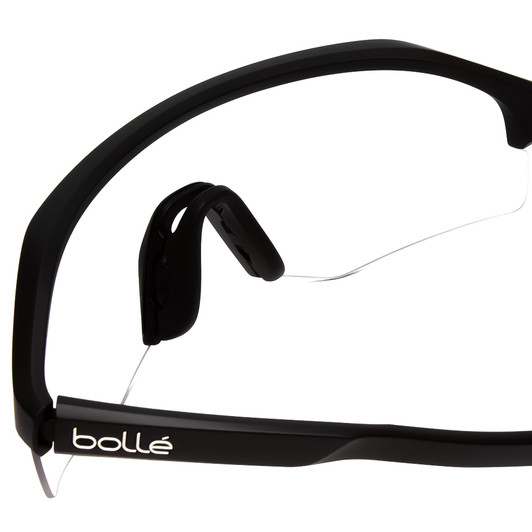 Bolle Lightshifter XL Wrap Designer Sunglasses in Matte Black/Clear Silver 144mm