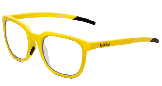Profile View of Bolle Talent Designer Reading Eye Glasses in Matte Chartreuse Yellow Ladies Classic Full Rim Acetate 51 mm