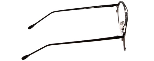 Side View of John Varvatos V160 Designer Progressive Lens Prescription Rx Eyeglasses in Gunmetal Silver Black Unisex Round Full Rim Metal 50 mm