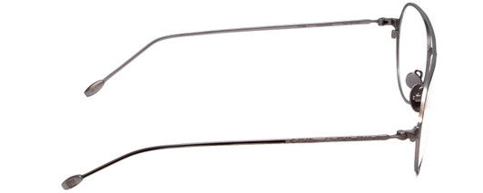 Side View of John Varvatos V164 Designer Single Vision Prescription Rx Eyeglasses in Gun Metal Silver Unisex Aviator Full Rim Metal 53 mm