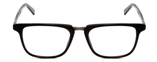 Front View of John Varvatos V373 Unisex Square Designer Reading Glasses Black Marble Blue 54mm