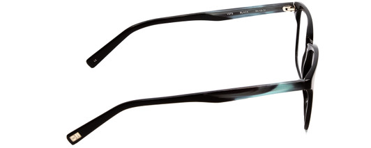 Side View of John Varvatos V373 Designer Reading Eye Glasses with Custom Cut Powered Lenses in Black Marble Blue Unisex Square Full Rim Acetate 54 mm