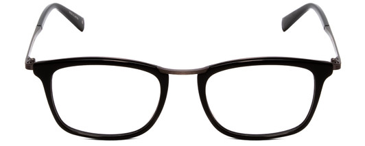 Front View of John Varvatos V375 Classic Designer Glasses in Matte Black Gun Metal Silver 53mm