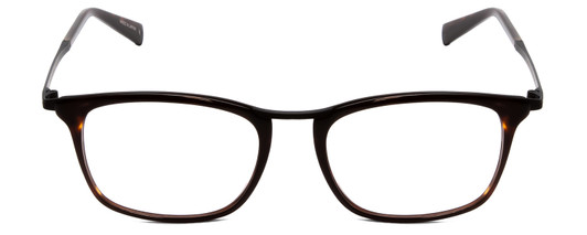 Front View of John Varvatos V375 Designer Progressive Lens Prescription Rx Eyeglasses in Tortoise Havana Brown Gold Black Unisex Classic Full Rim Acetate 53 mm