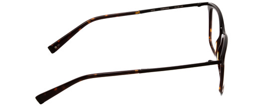 Side View of John Varvatos V375 Designer Progressive Lens Prescription Rx Eyeglasses in Tortoise Havana Brown Gold Black Unisex Classic Full Rim Acetate 53 mm