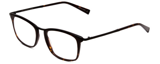 Profile View of John Varvatos V375 Designer Progressive Lens Prescription Rx Eyeglasses in Tortoise Havana Brown Gold Black Unisex Classic Full Rim Acetate 53 mm
