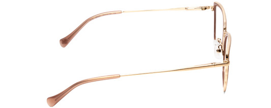 Side View of Lucky Brand D116 Ladies Cateye Designer Reading Glasses in Beige Gold Wave 54 mm