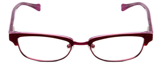 Front View of Lucky Brand ZUMA Designer Single Vision Prescription Rx Eyeglasses in Red Candy Crystal Pink Ladies Cateye Semi-Rimless Acetate 51 mm