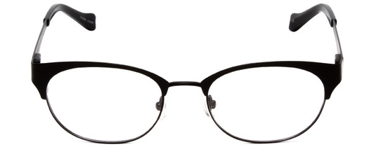 Front View of Lucky Brand D103 Designer Reading Eye Glasses with Custom Cut Powered Lenses in Black Diamond Silver Red Unisex Classic Semi-Rimless Metal 50 mm