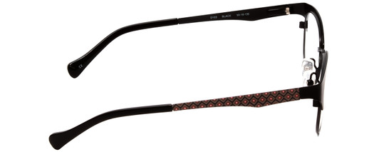 Side View of Lucky Brand D103 Designer Progressive Lens Prescription Rx Eyeglasses in Black Diamond Silver Red Unisex Classic Semi-Rimless Metal 50 mm