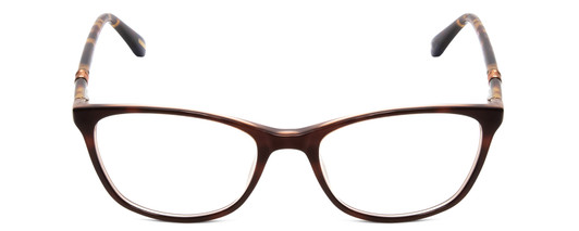 Front View of GANT GA4082 Designer Reading Eye Glasses with Custom Cut Powered Lenses in Tortoise Havana Brown Gold Ladies Cateye Full Rim Acetate 52 mm