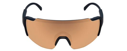 Front View of Smith Flywheel Wrap Rimless Sunglass French Navy Blue/CP Rose Gold Mirror 130 mm
