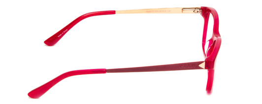 Side View of Guess GU9177 Lady Cateye Designer Full Rim Reading Glasses Crystal Pink Red 47mm