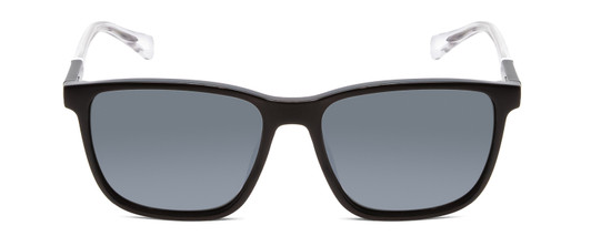 Front View of Guess GU6944 Unisex Sunglass Shiny Black Crystal Clear/Green Silver Mirror 56 mm