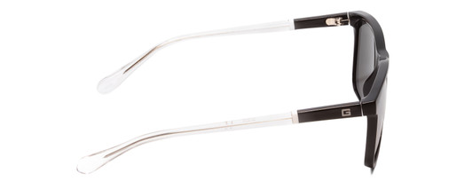 Guess GU6944 Unisex Sunglass Shiny Black Crystal Clear/Green Silver Mirror 56 mm