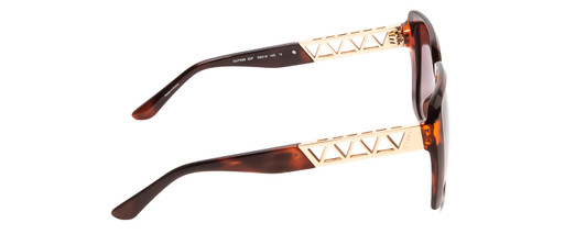 Side View of Guess GU7689 Lady Oversized Sunglass Tortoise Havana Brown Gold Amber Fade 55 mm