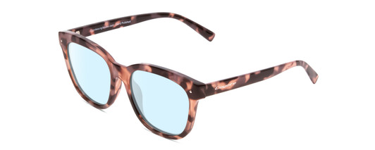 Profile View of Coyote Cheyenne Designer Progressive Lens Blue Light Blocking Eyeglasses in Purple Tortoise Ladies Square Full Rim Acetate 52 mm