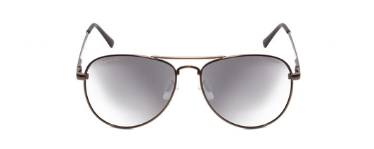 Front View of Coyote Classic II Aviator Polarized Sunglasses Gun Metal Grey/Silver Mirror 55mm