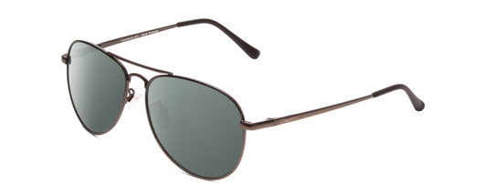 Profile View of Coyote Classic II Designer Polarized Sunglasses with Custom Cut Smoke Grey Lenses in Gun Metal Grey Unisex Aviator Full Rim Metal 55 mm