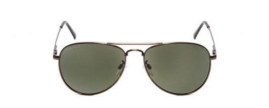 Front View of Coyote Classic II Unisex Metal Aviator Polarized Sunglasses in Silver & G15 55mm