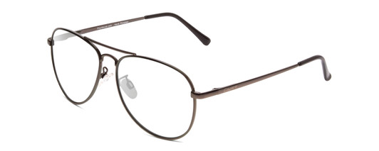 Profile View of Coyote Classic II Designer Reading Eye Glasses in Silver Unisex Aviator Full Rim Metal 55 mm