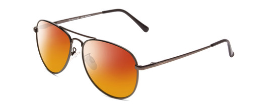 Profile View of Coyote Classic II Designer Polarized Sunglasses with Custom Cut Red Mirror Lenses in Silver Unisex Aviator Full Rim Metal 55 mm