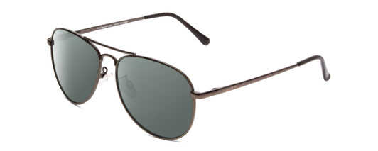 Profile View of Coyote Classic II Designer Polarized Sunglasses with Custom Cut Smoke Grey Lenses in Silver Unisex Aviator Full Rim Metal 55 mm