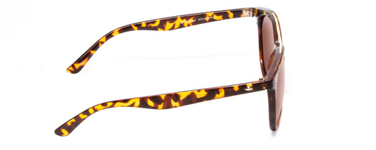 Side View of Coyote Downtown Ladies Cateye Polarized Sunglasses Tortoise & Purple Mirror 54mm