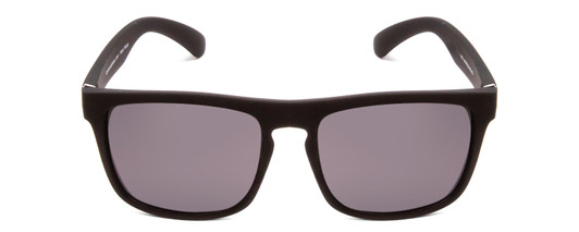 Front View of Coyote Marco Unisex Square Designer Polarized Sunglasses Matte Black & Grey 53mm