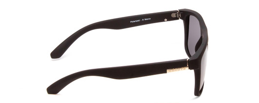 Side View of Coyote Marco Unisex Square Designer Polarized Sunglasses Matte Black & Grey 53mm