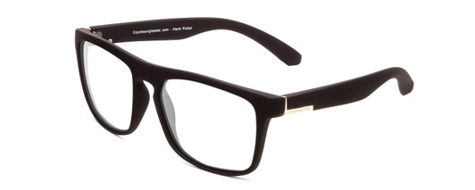 Profile View of Coyote Marco Designer Reading Eye Glasses in Matte Black Unisex Square Full Rim Acetate 53 mm