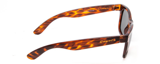 Side View of Coyote Nomad Unisex Full Rim Designer Polarized Sunglasses in Tortoise/G15 49 mm