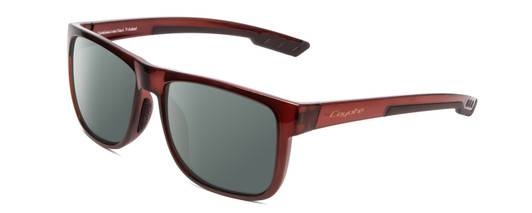 Profile View of Coyote Outlaw Designer Polarized Sunglasses with Custom Cut Smoke Grey Lenses in Crystal Brown Unisex Square Full Rim Acetate 55 mm