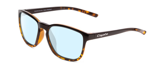 Profile View of Coyote Rambler Designer Blue Light Blocking Eyeglasses in Black Tortoise Unisex Square Full Rim Acetate 53 mm