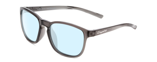 Profile View of Coyote Rambler Designer Progressive Lens Blue Light Blocking Eyeglasses in Crystal Grey Mens Square Full Rim Acetate 53 mm
