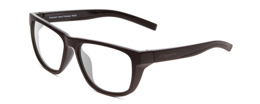 Profile View of Coyote Redfin Designer Blue Light Blocking Eyeglasses in Matte Black Grey Mens Square Full Rim Acetate 55 mm