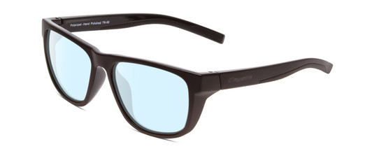 Profile View of Coyote Redfin Designer Blue Light Blocking Eyeglasses in Matte Black Grey Mens Square Full Rim Acetate 55 mm